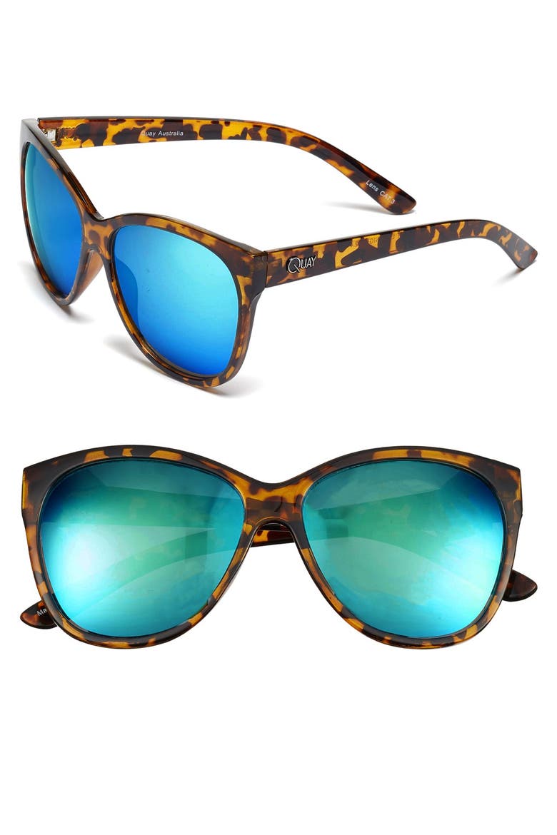 Australia 'About Last Night' 59mm Retro Sunglasses, Main, color, TORT/ BLUE MIRROR