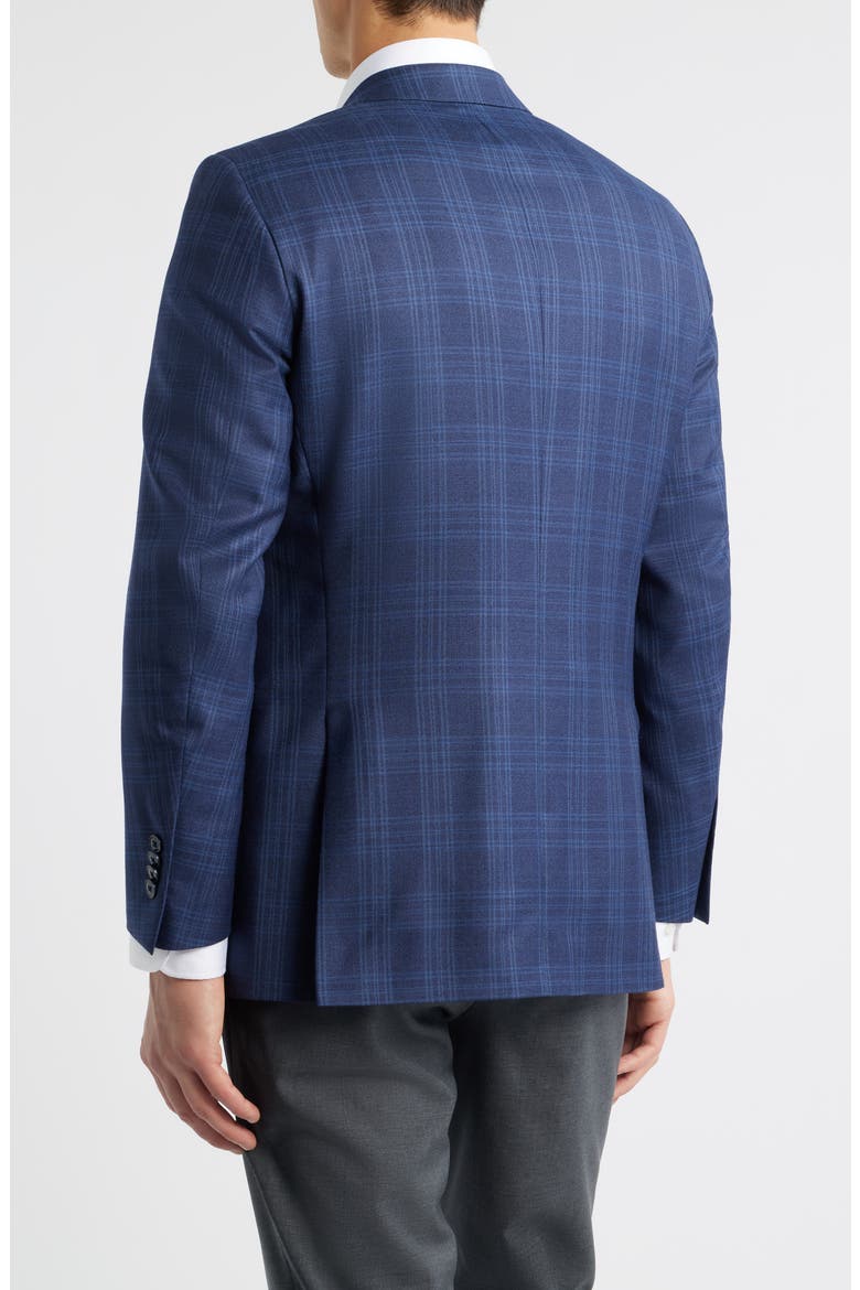 Flynn Classic Fit Blue Plaid Wool Sport Coat, Alternate, color, BLUE