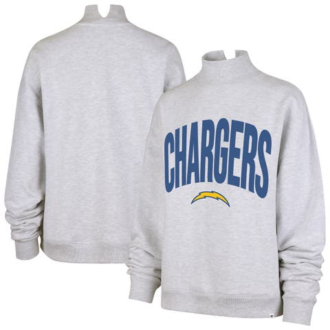 Women's '47  Gray Los Angeles Chargers Subtle Muse Mock Neck Sweatshirt