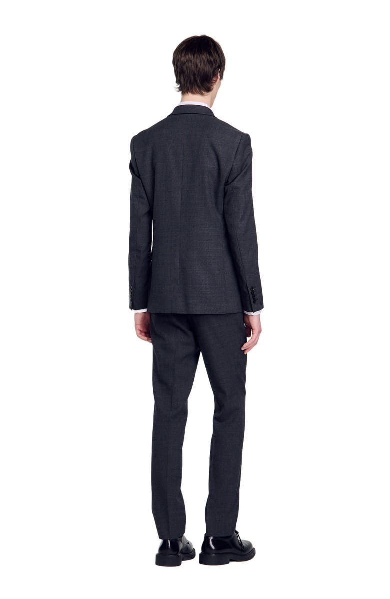 SANDRO Wool suit jacket, Alternate, color, Mocked Grey