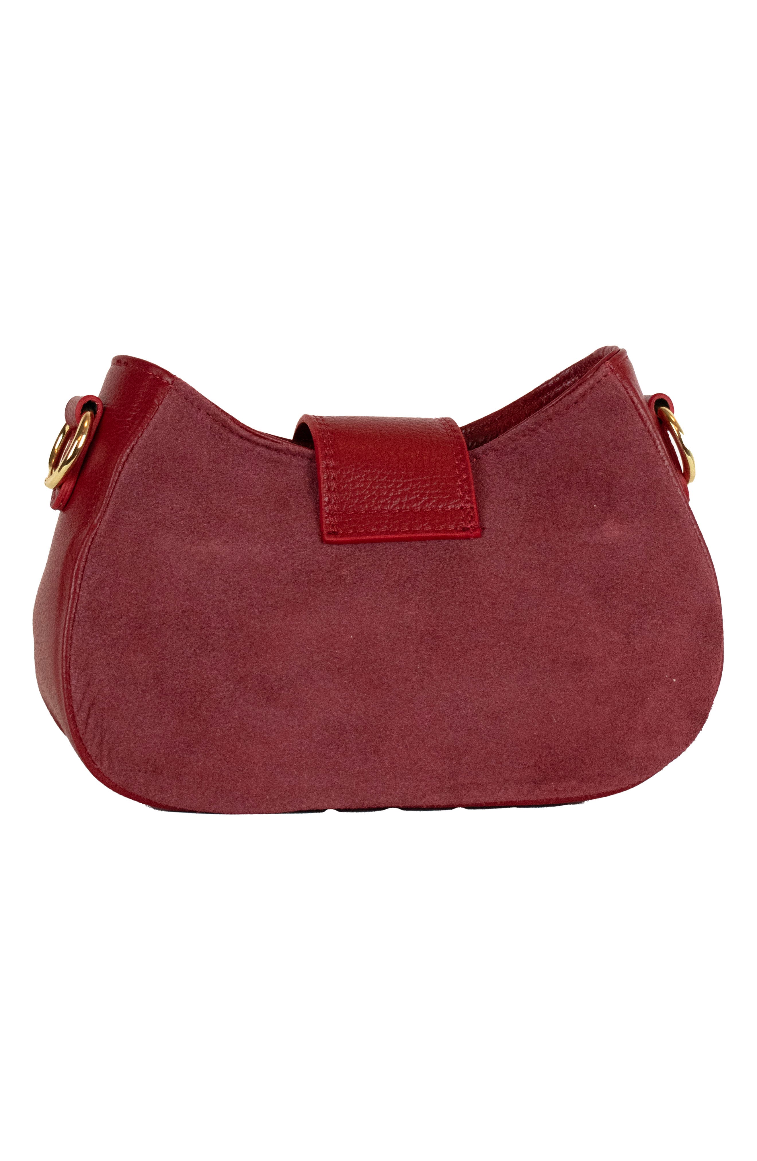 Thalia Suede Shoulder Bag, Alternate, color, DARK RED