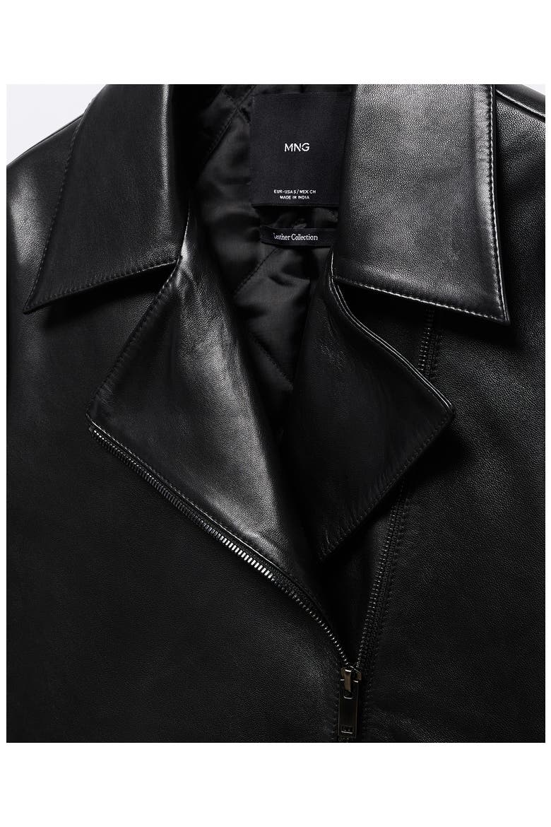 Leather Moto Jacket, Alternate, color, BLACK