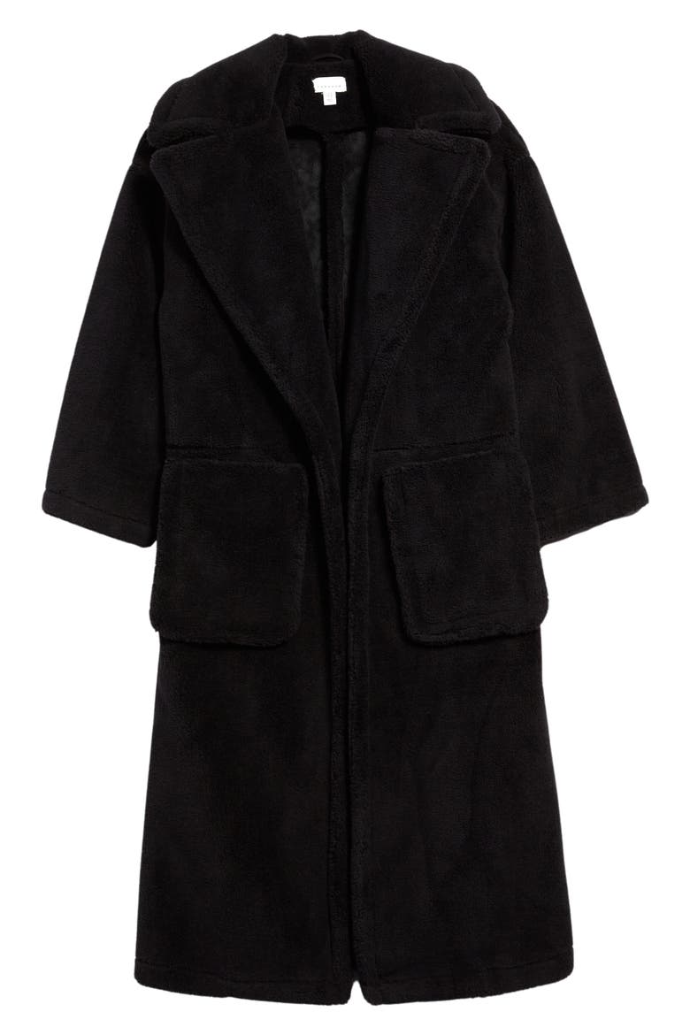 Faux Fur Coat, Alternate, color, BLACK