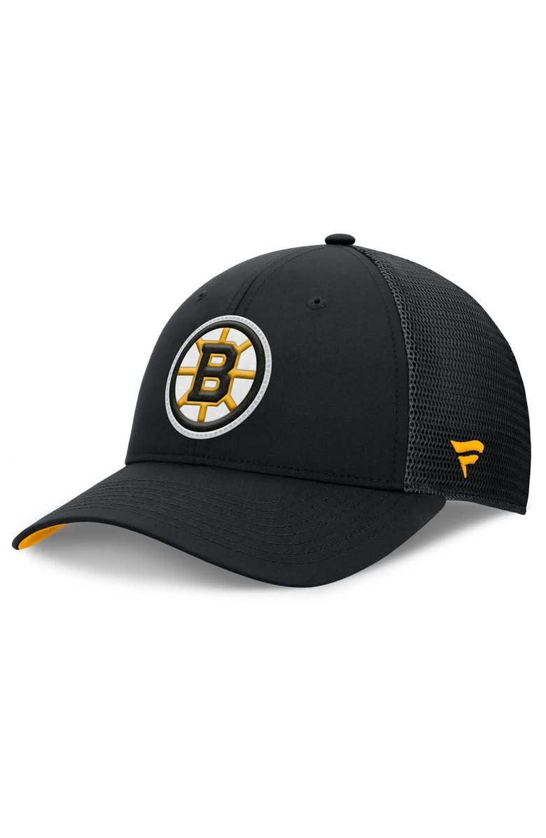 FANATICS Men's Fanatics Black Boston Bruins Authentic Pro Home Ice Trucker Adjustable Hat, Main, color, Black