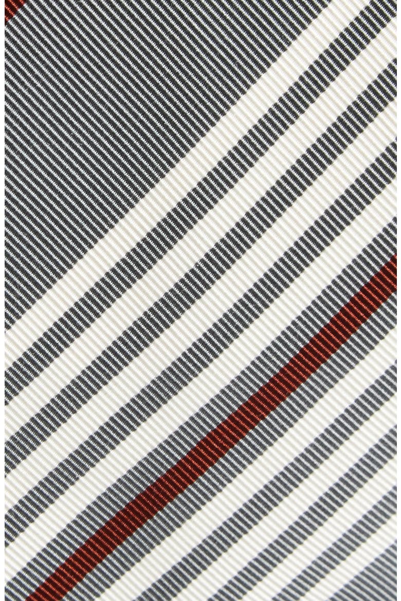 4-Bar Rep Stripe Silk & Cotton Tie, Alternate, color, BURGUNDY