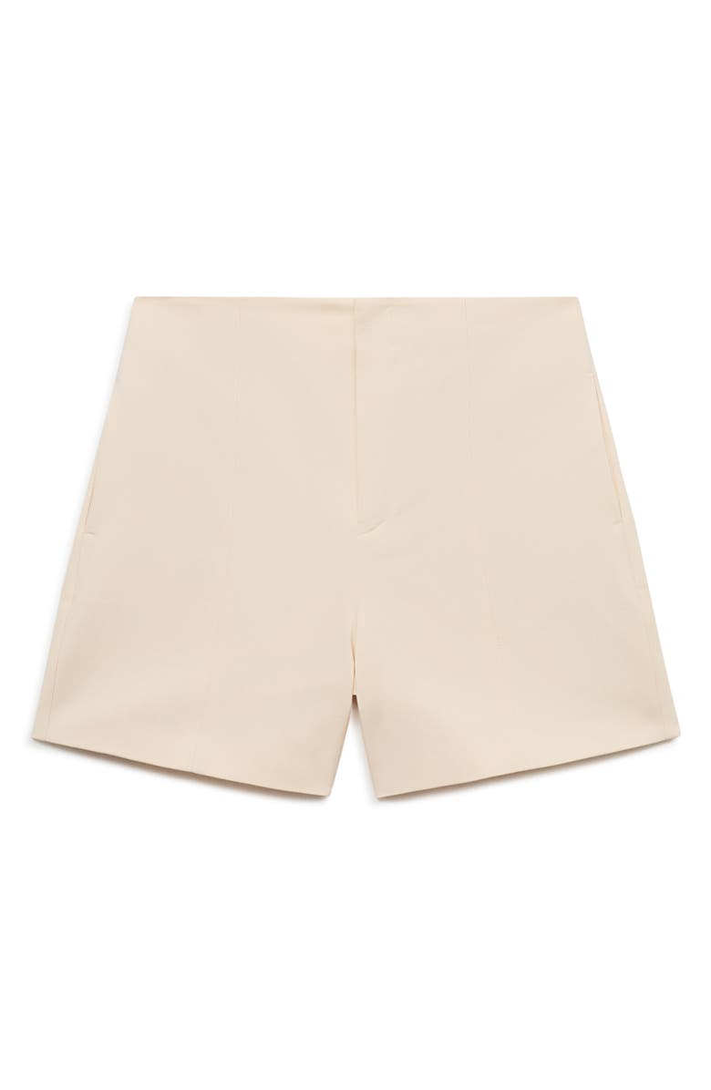 MANGO High Waist Straight Shorts, Alternate, color, Ecru