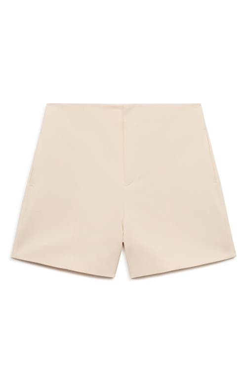 Mango High Waist Straight Shorts In Nude