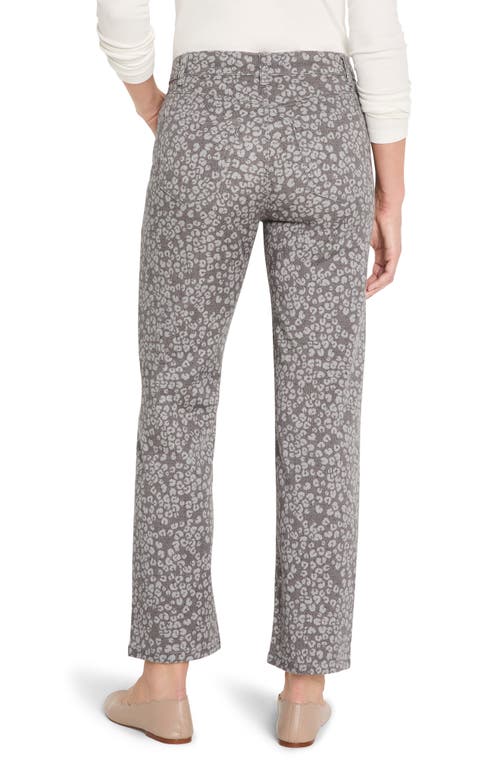 Nic + Zoe Nic+zoe Recess Leopard Print Straight Leg Ankle Jeans In Gray