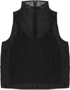DELUC Hugh High Neck Sleeveless Sheer Top