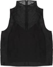 DELUC Hugh High Neck Sleeveless Sheer Top