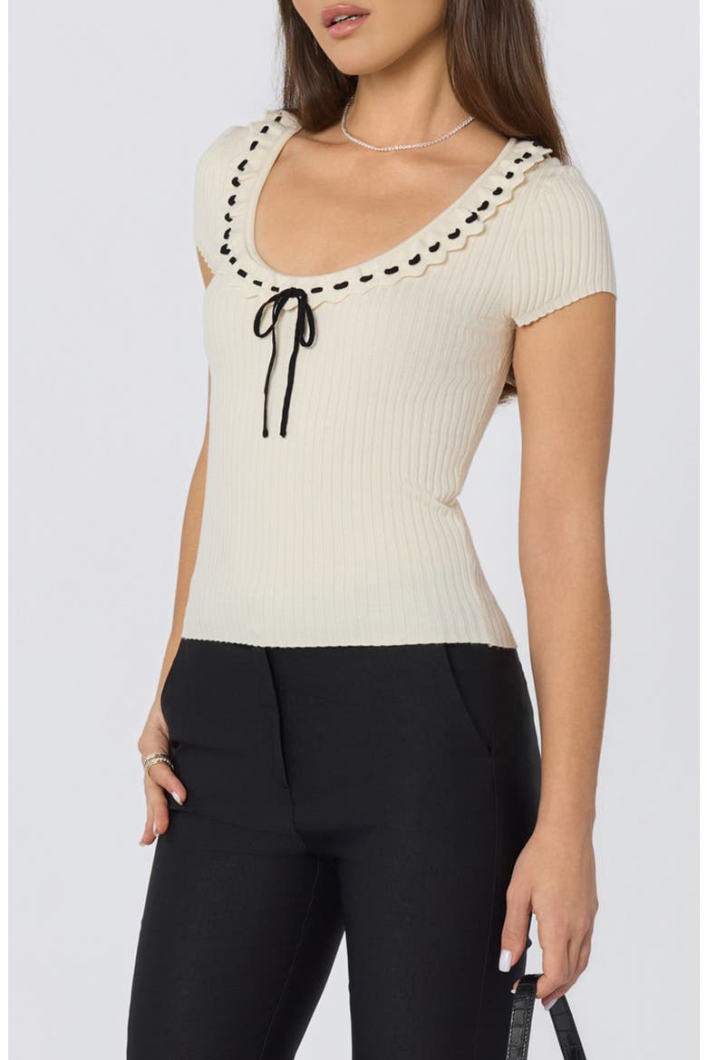 Lina Scoop Neck Knit Top, Alternate, color, CREAM