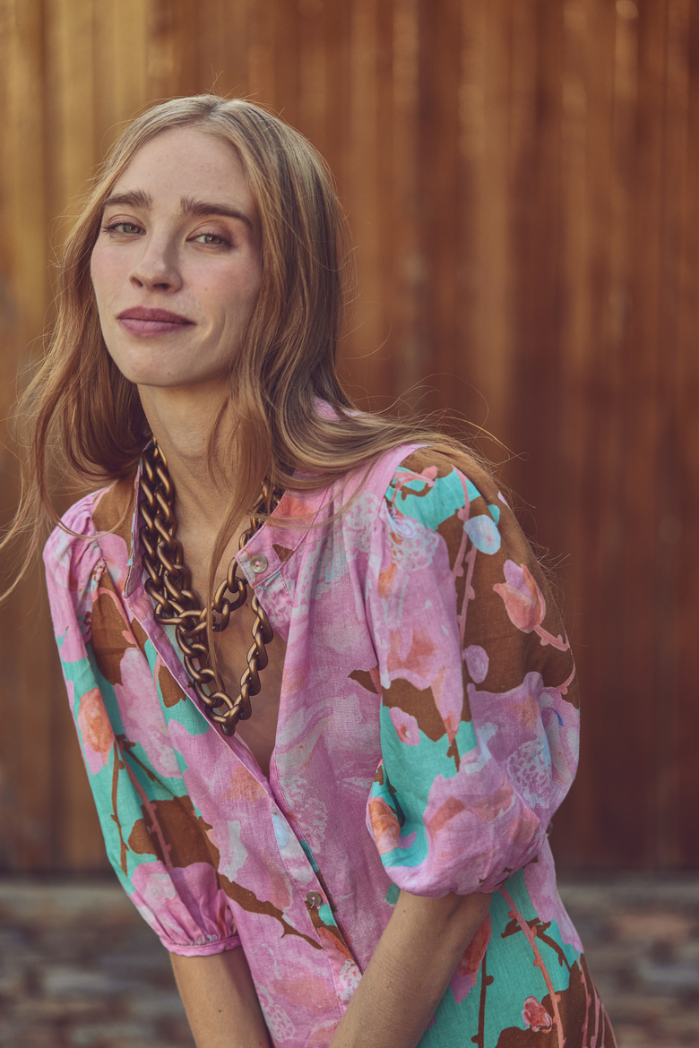 Bubble Linen Shirt, Alternate, color, Aquarela