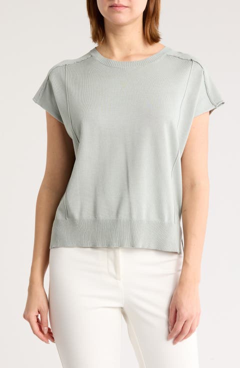 Exposed Seam Extended Sleeve Sweater