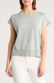 Adrianna Papell Exposed Seam Extended Sleeve Sweater