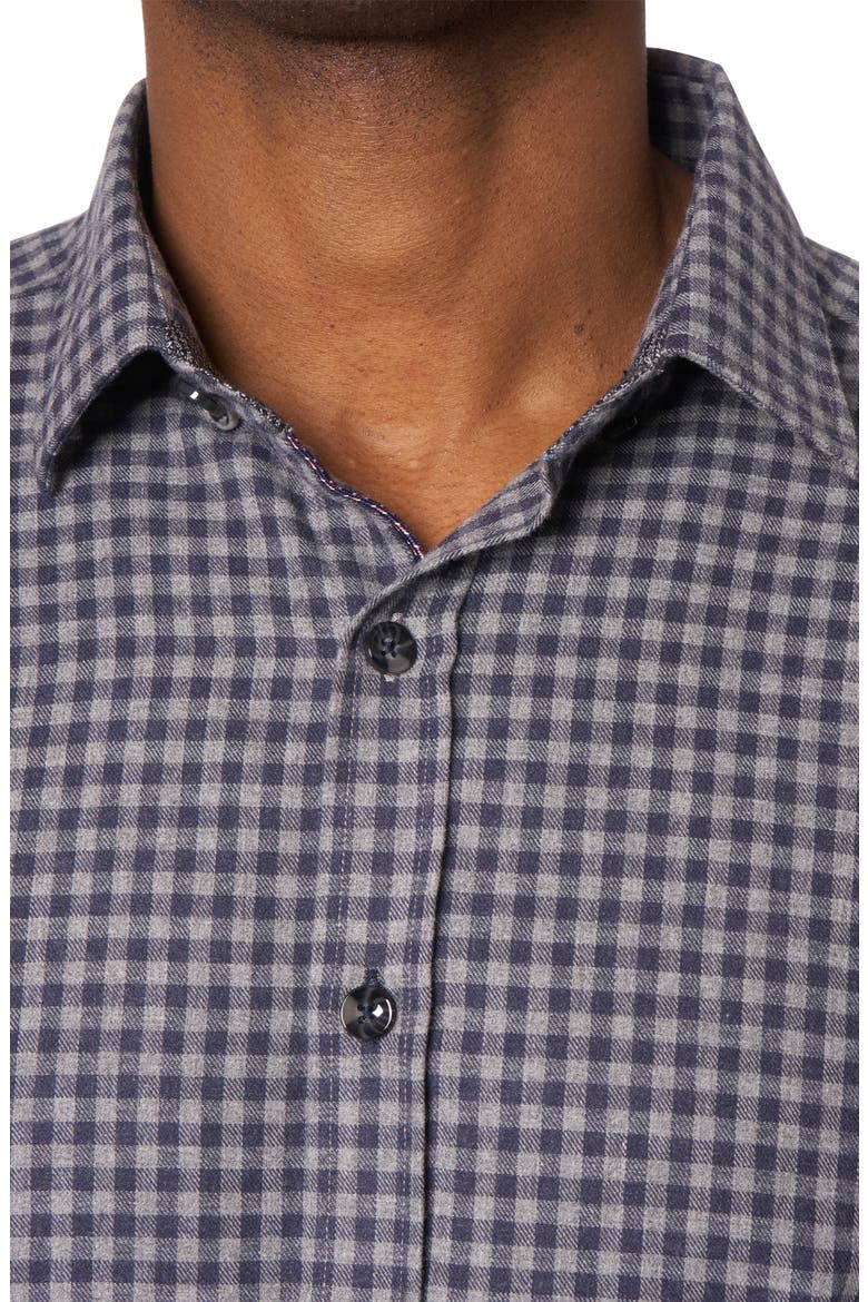 Eratos Check Flannel Button-Up Shirt, Alternate, color, NAVY