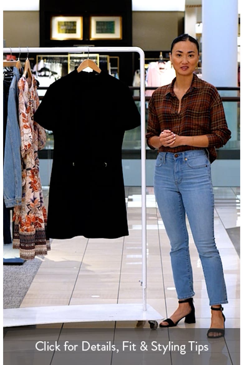 Patch Pocket Short Sleeve Stretch Crepe Minidress video
