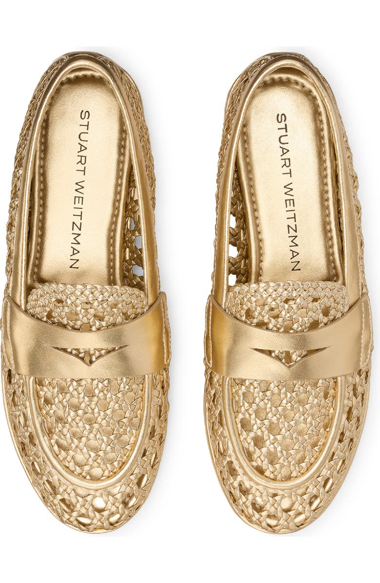 Stuart Weitzman Spencer Woven Loafer, Alternate, color, Golden