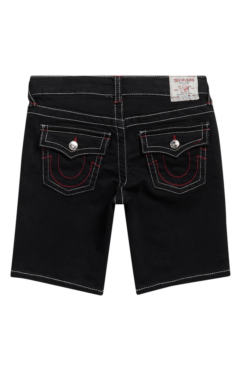 True Religion Kids' High Rise Denim Shorts, Alternate, color, Black