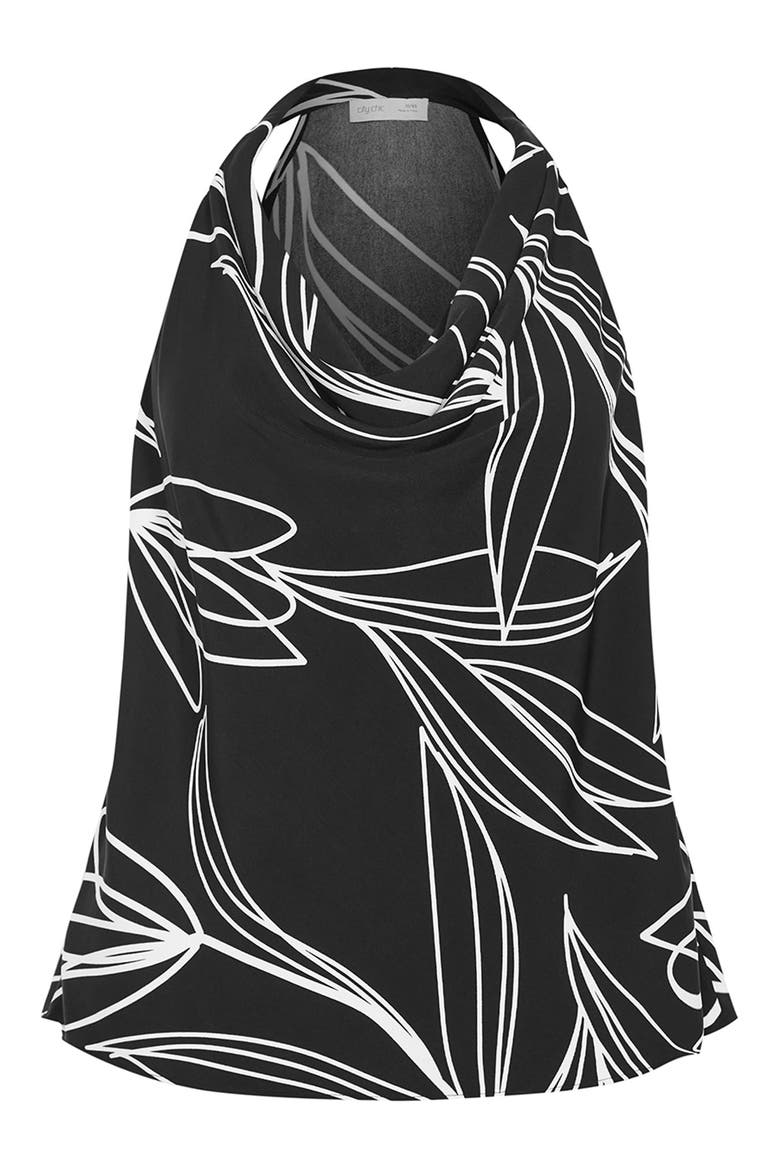 Shania Cowl Neck Sleeveless Top, Alternate, color, BLACK BLOOM