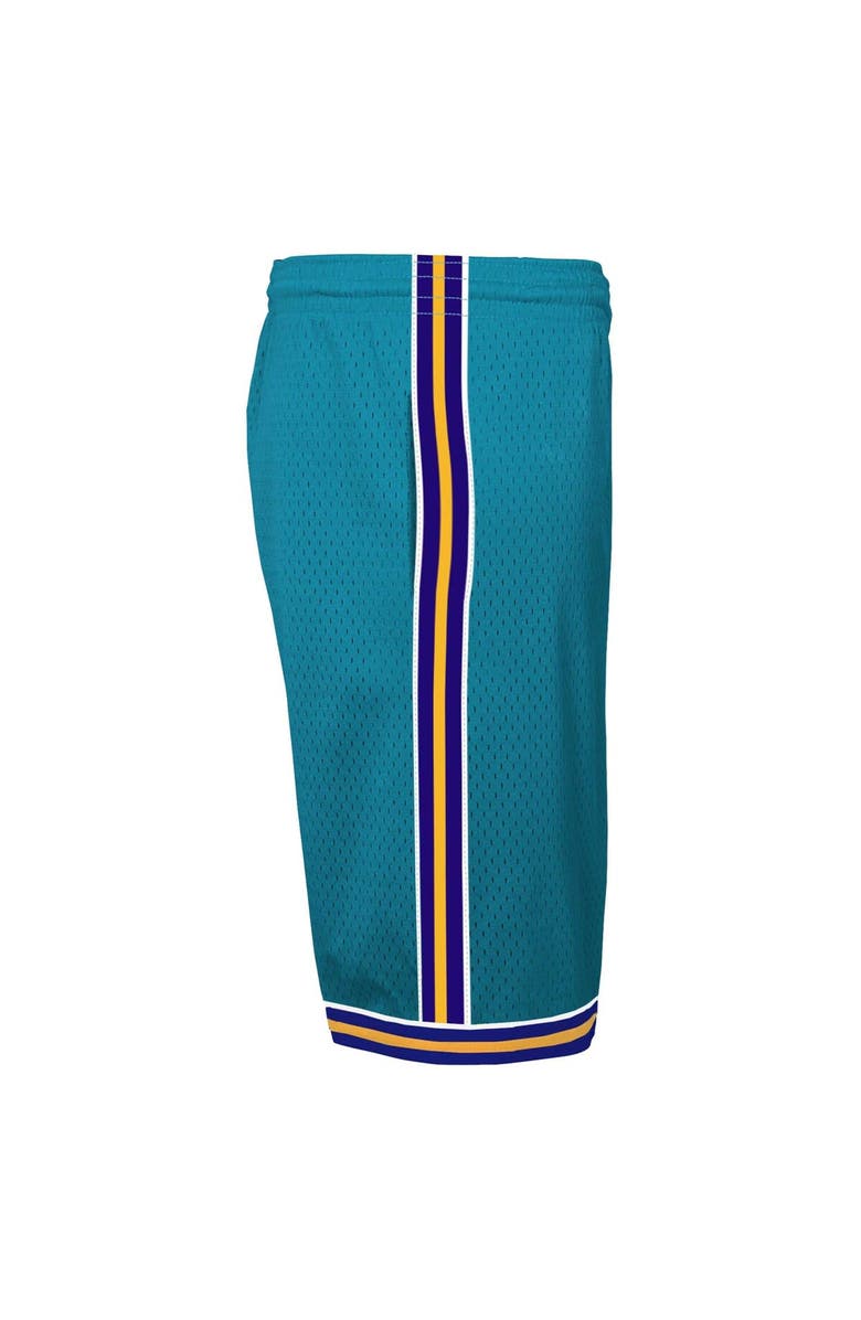 Mitchell & Ness Youth Mitchell & Ness Teal Charlotte Hornets Hardwood Classics Swingman Shorts, Alternate, color, Teal