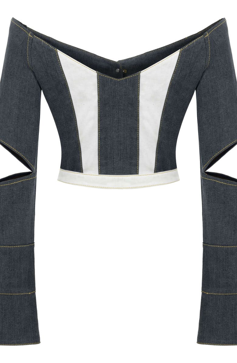 Jendue Monte Off Shoulder Top, Alternate, color, Blue