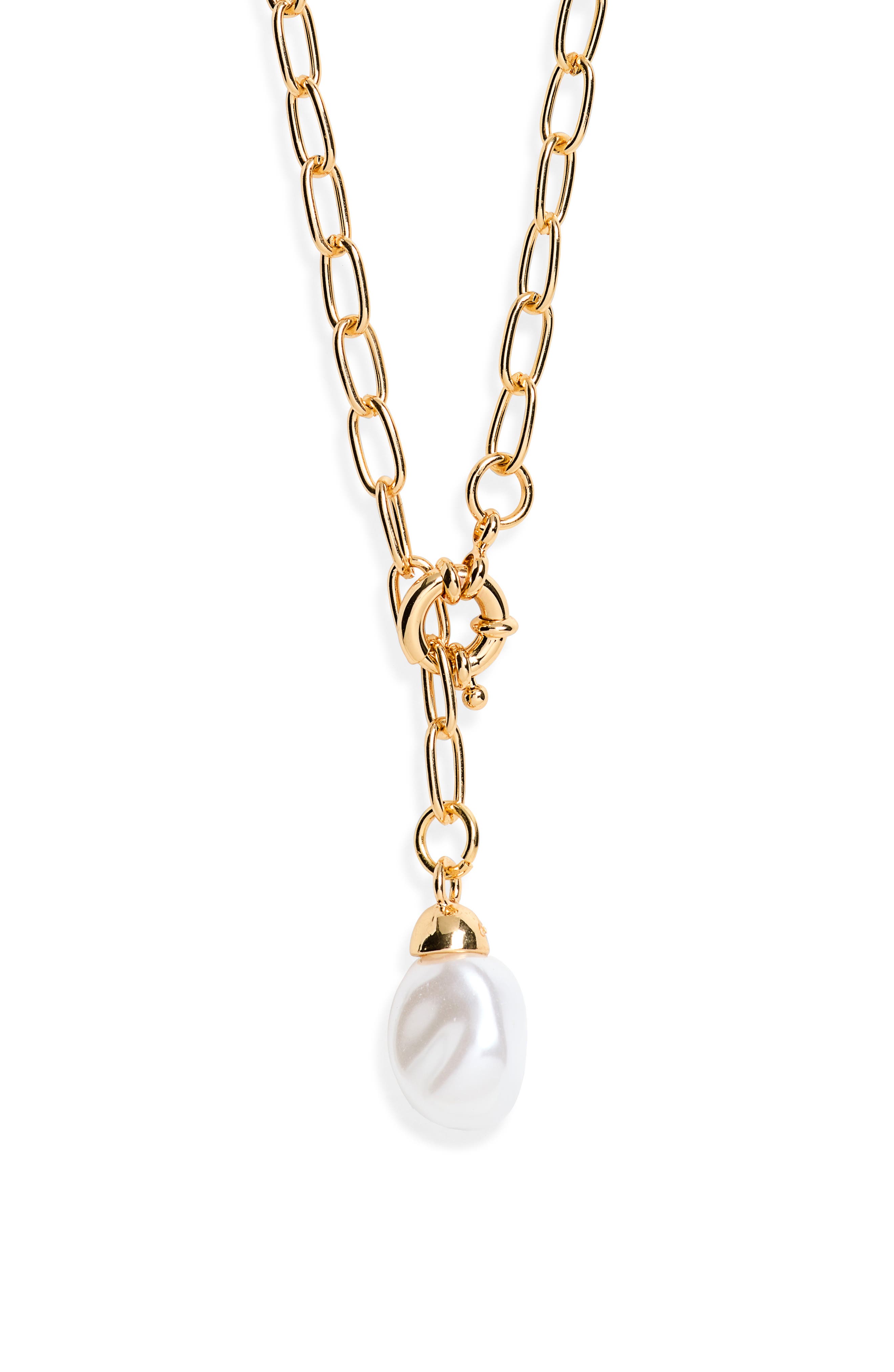 BaubleBar Hera Faux Pearl Drop Y-Necklace