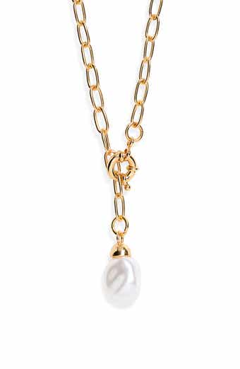 BaubleBar Hera Faux Pearl Drop Y-Necklace