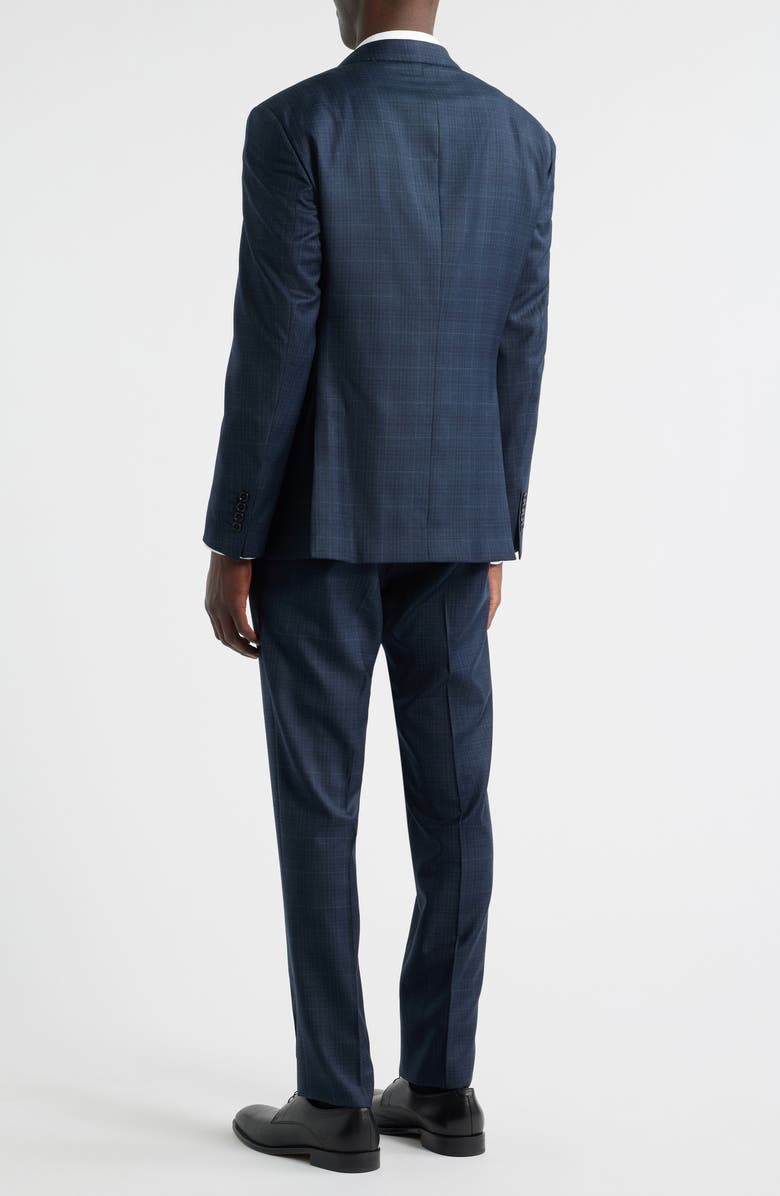 Emporio Armani G-Line Dark Teal Plaid Wool Suit, Alternate, color, Teal