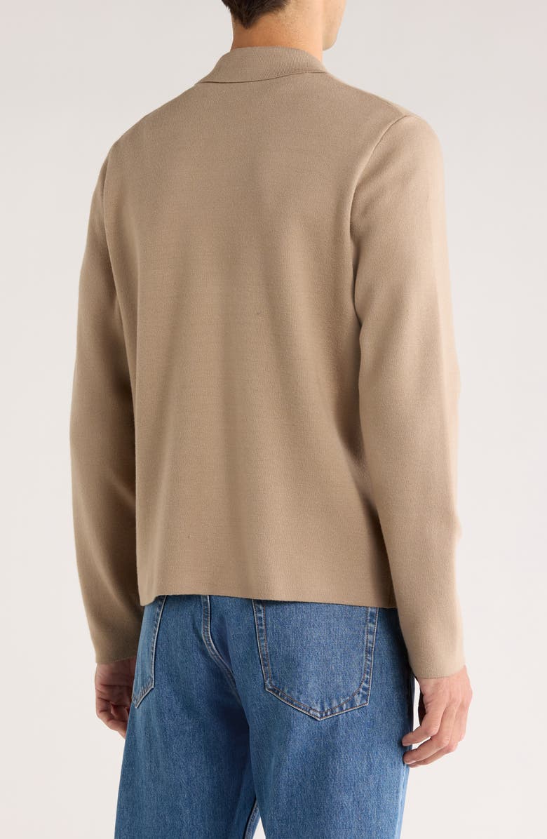 TRUTH Long Sleeve Collared Full Zip Sweater, Alternate, color, Taupe