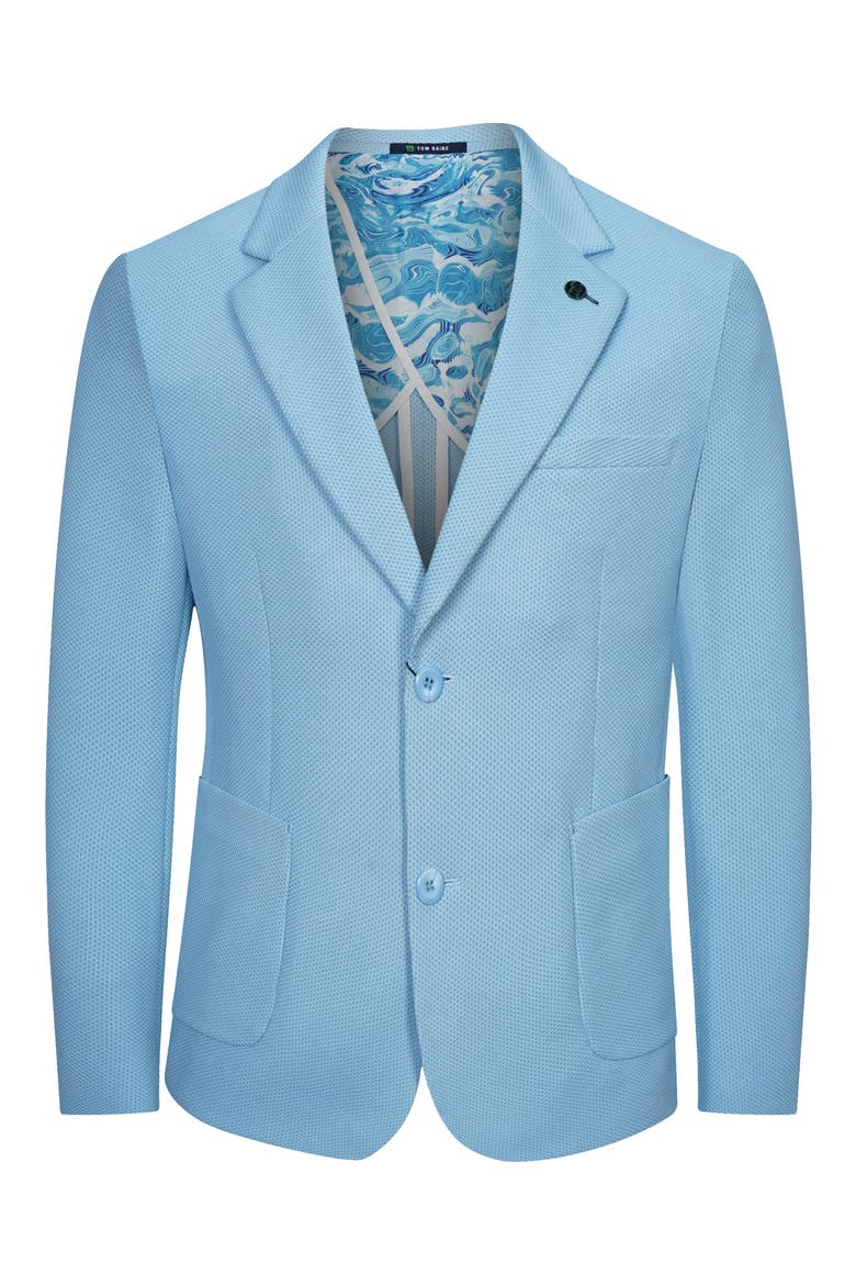 Performance Two-Button Waffle Sport Coat, Alternate, color, SKY BLUE