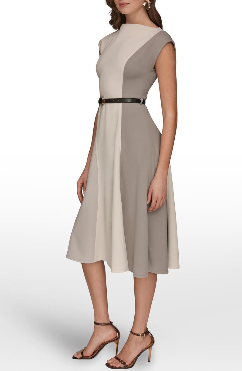 Donna Karan New York Colorblock Sleeveless Midi Dress, Alternate, color, Vapor/ Vell