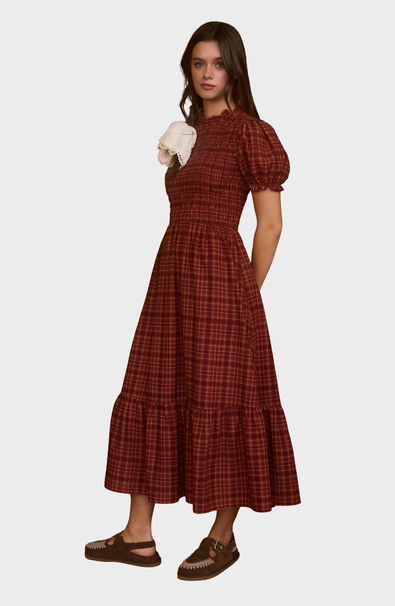 Blu Pepper Puff Sleeve Maxi Dress, Alternate, color, Red Multi