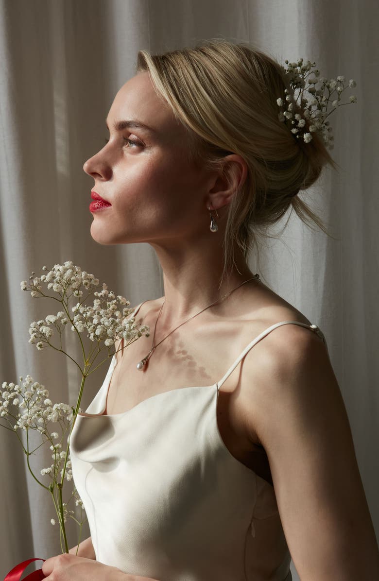 Lucy Quartermaine Royal Pearl Calla Lily Pendant, Alternate, color, Sterling Silver