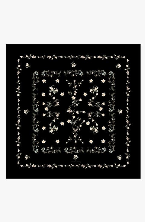 Starlit Bloom Double Sided Silk Scarf