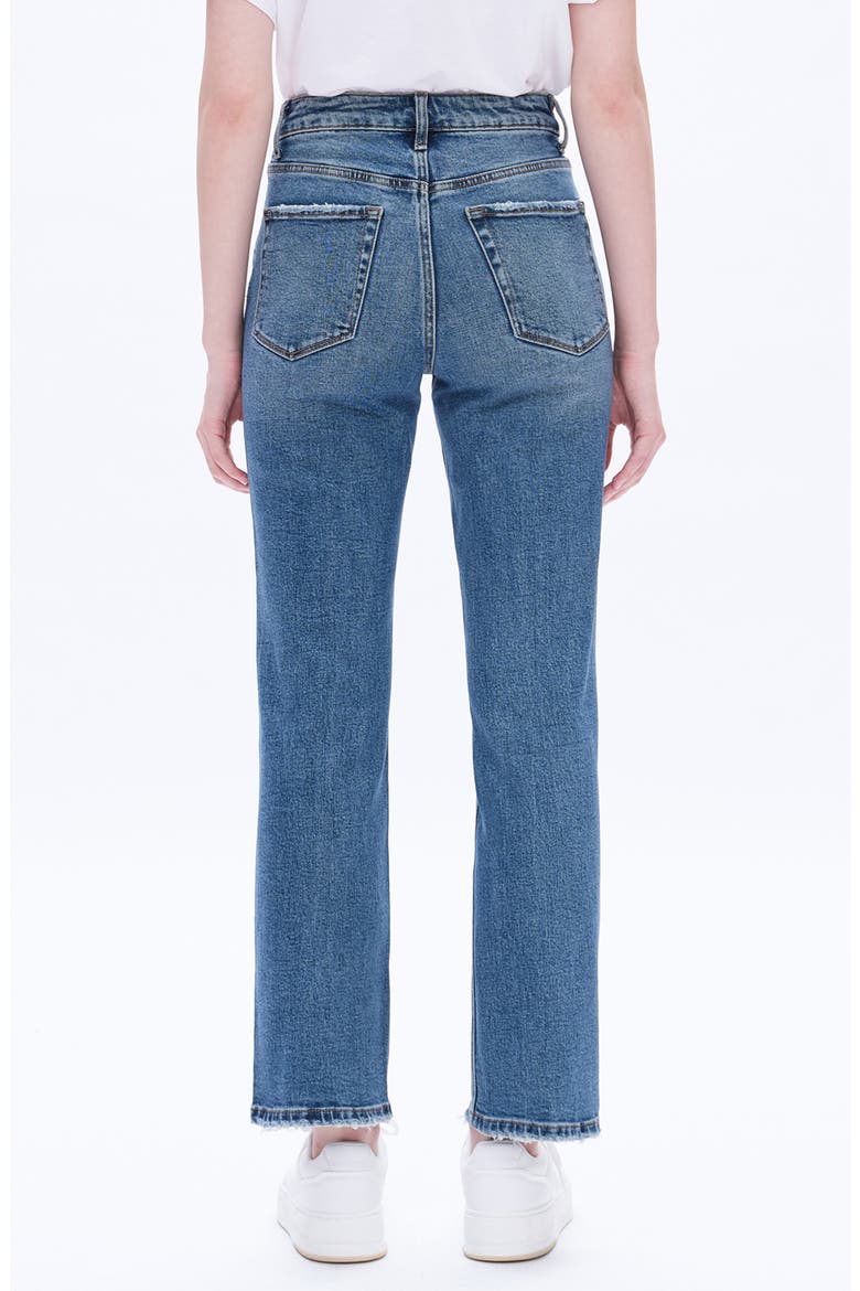 Split Hem Straight Leg Jeans, Alternate, color, BLUE TEARS