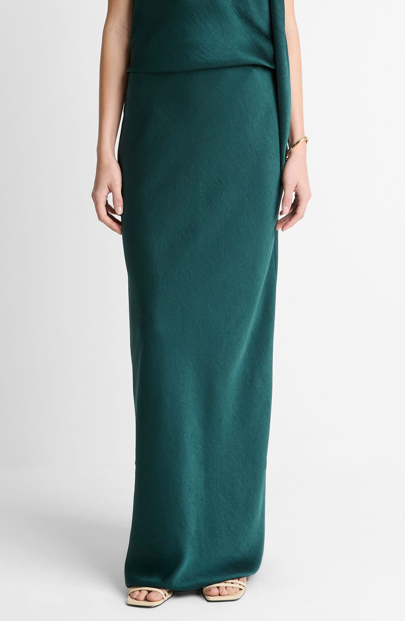 Satin Bias Column Skirt