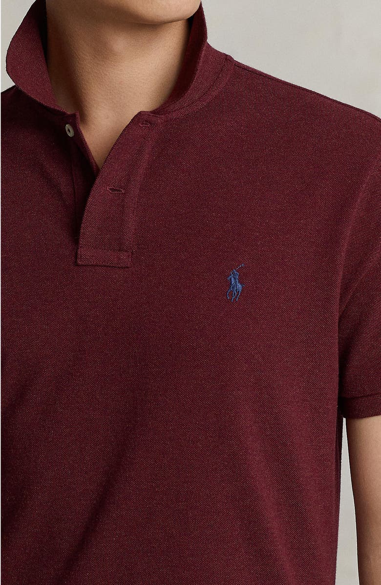 Polo Ralph Lauren Solid Cotton Polo Shirt, Alternate, color, Spring Wine Heather