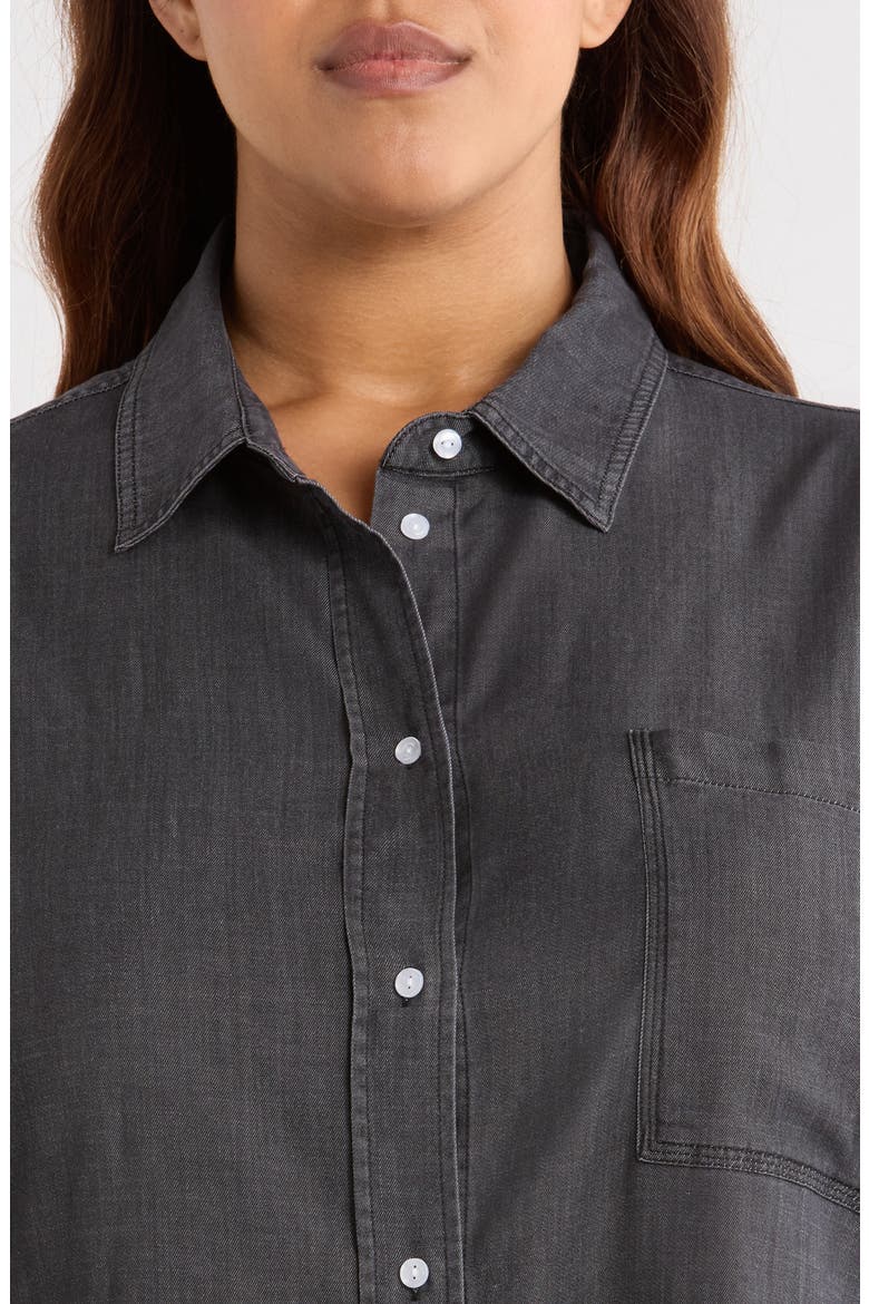 Lunette St Chambray Button-Up Shirt, Alternate, color, WASHED BLACK