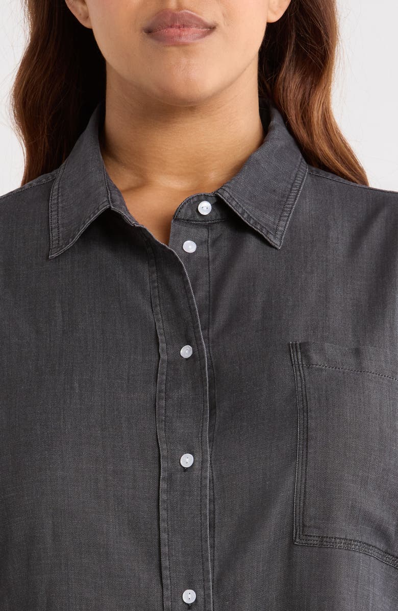 Lysse Lunette St Chambray Button-Up Shirt, Alternate, color, Washed Black