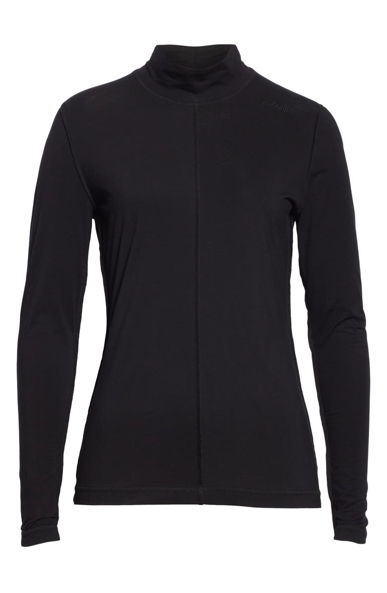 Ganni Lightweight Jersey Turtleneck, Alternate, color, 