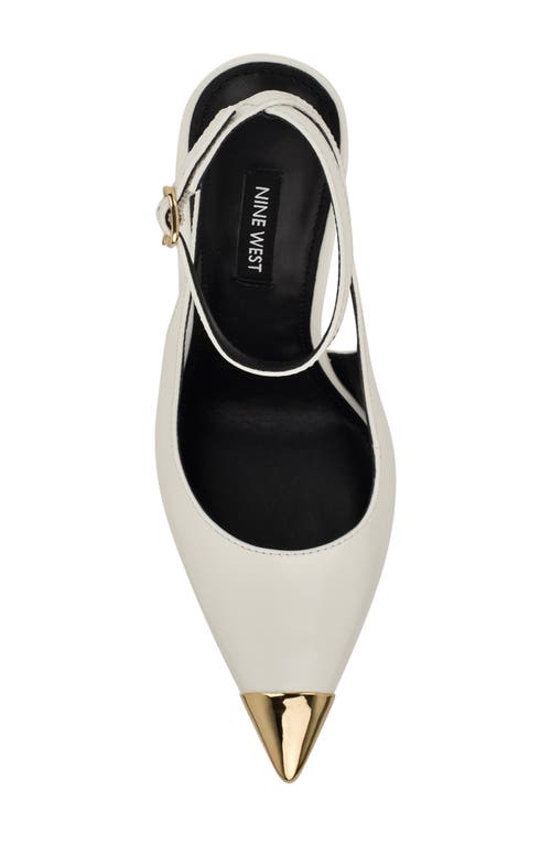 Nine West Monroh Pointed Cap Toe Pump In White