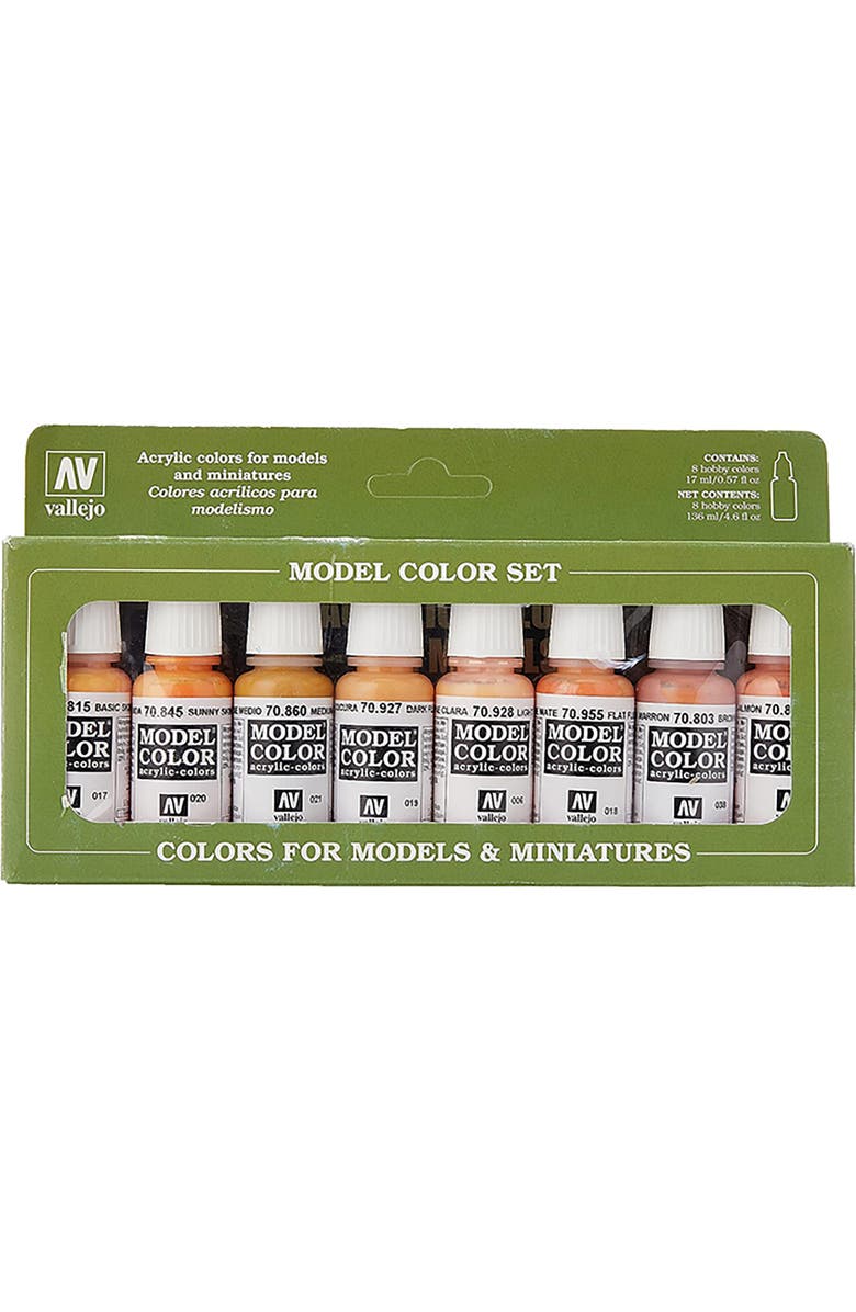 Vallejo Paints Vallejo Face/Skin Colors Paint Set, 8Colors, 17Ml, 0.5 Fl Oz, Main, color, Multicolored