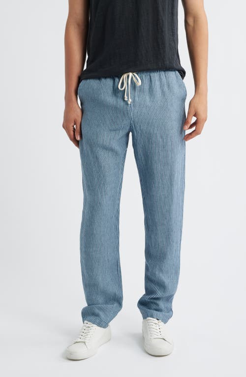 Alex Crane Bo Linen Drawstring Pants In Blue