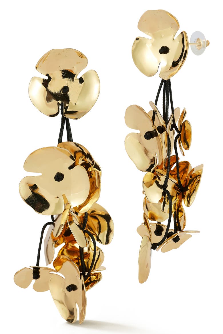 GP FLOWER DROP EARRINGS, Main, color, GOLD