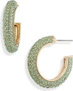 Cara Pavé Rhinestone Hoop Earrings