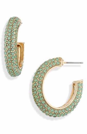 Pavé Rhinestone Hoop Earrings