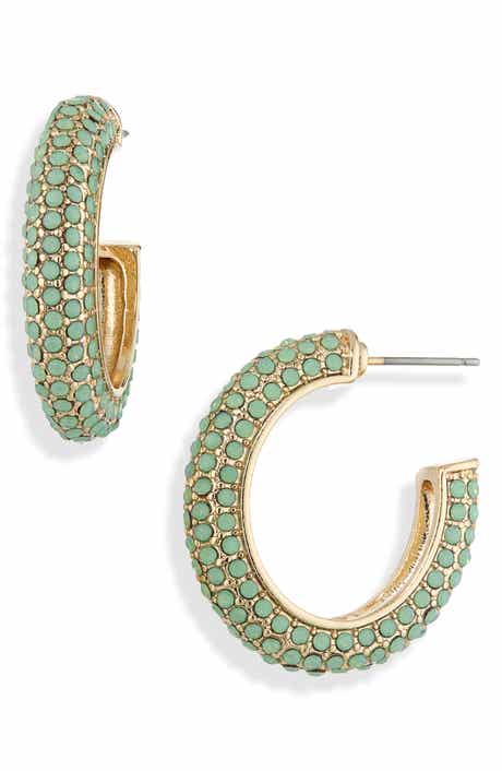 Cara Pavé Rhinestone Hoop Earrings