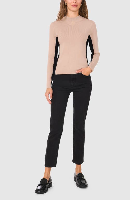 Halogen ® Colorblock Mock Neck Sweater