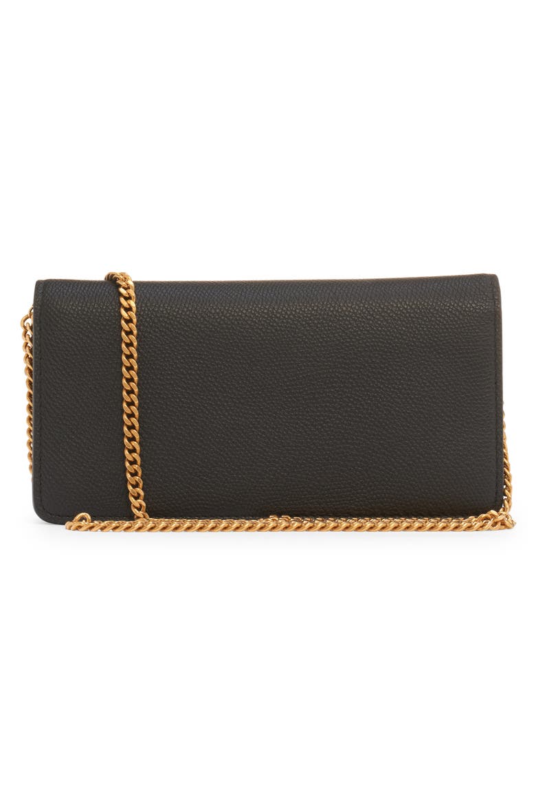 VLOGO Signature Leather Wallet on a Chain, Alternate, color, NERO
