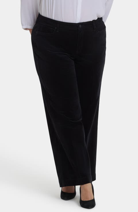 Teresa Wide Leg Corduroy Pants (Plus)